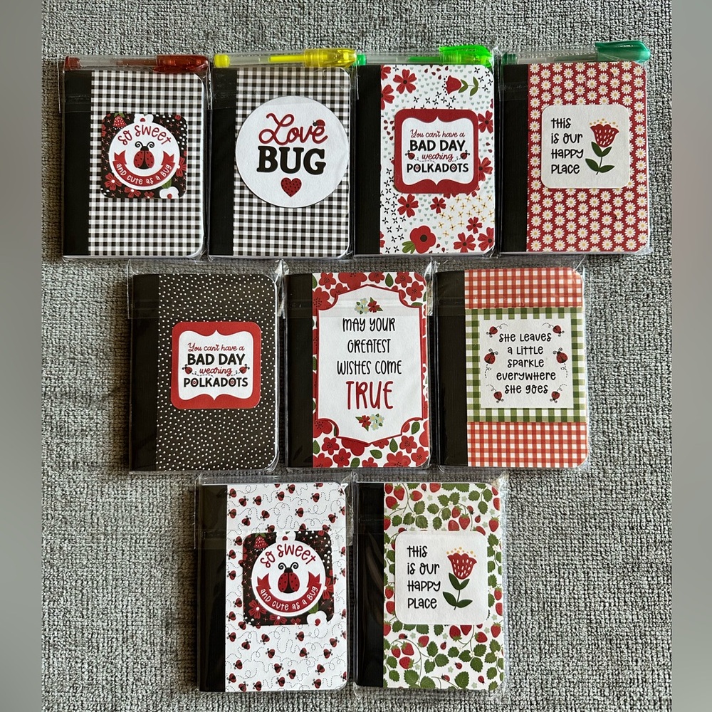 Lady Bug Collection (Set of 9) Cute Mini Notebooks